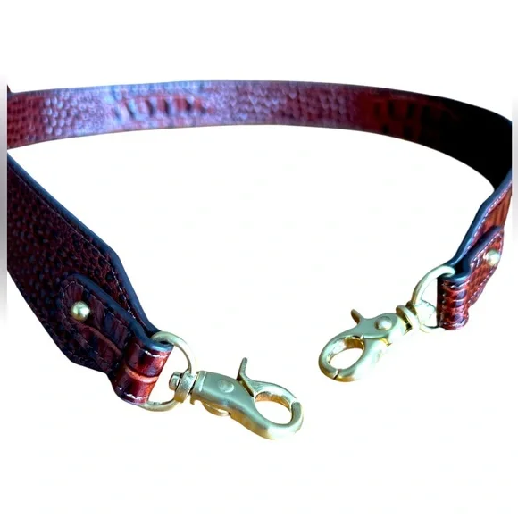 Brahmin Cognac Croc Leather Satchel Bag EUC - Picture 10 of 12